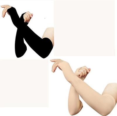 araanshi Nylon Arm Sleeve For Boys & Girls(Free, Beige, Black)