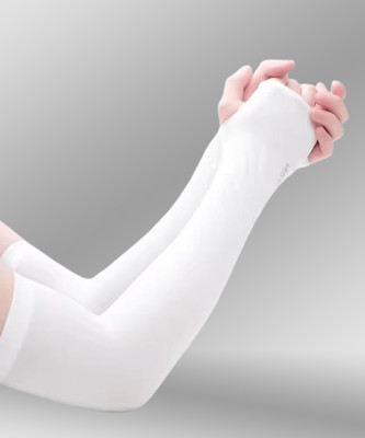 CLOSTIFY Cotton Arm Sleeve For Boys & Girls(Free, White)