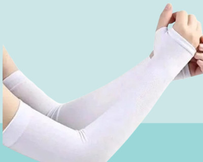 PEENAKIN Bamboo Arm Sleeve For Men & Women(Free, White)