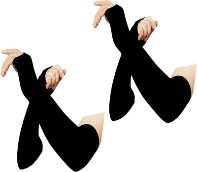 xoalt Nylon, Cotton Arm Sleeve For Men & Women(Free, Black)