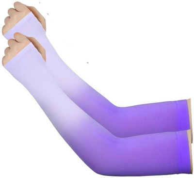 Okara Nylon Arm Sleeve For Men & Women(Free, Purple)