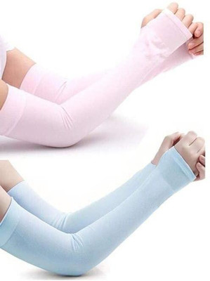 Cozyway Cotton, Nylon Arm Sleeve For Men & Women(Free, Pink, Blue)
