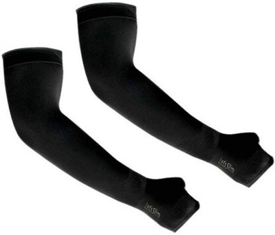 YOUTH ROBE Cotton Arm Sleeve For Men & Women(Free, Black)