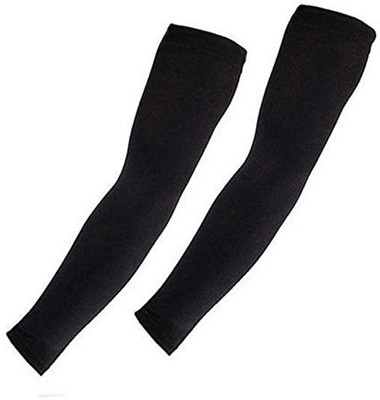 JusAwesm Polyester Arm Sleeve For Men & Women(Free, Black)