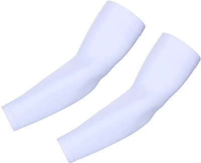 Cozyway Nylon Arm Sleeve For Men & Women(Free, White)