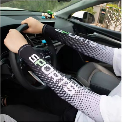 Ogimi Nylon Arm Sleeve For Men & Women(Free, Grey)