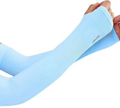 Safies Nylon Arm Sleeve For Men & Women(Free, Blue)
