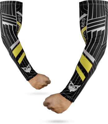 BAD OWL Nylon, Polyester Arm Sleeve For Men & Women With Tattoo(Free, Yellow, Black)