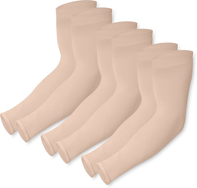 Endless Nylon Arm Sleeve For Men & Women(Free, Beige)
