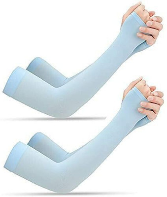 HOSVIN Cotton Arm Sleeve For Men & Women(Free, Blue)