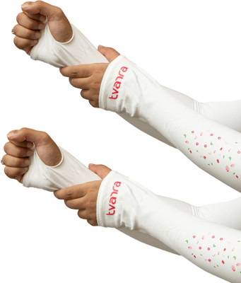 TVARRA Polyester Arm Sleeve For Men & Women(Free, White)