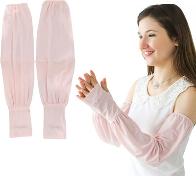 MOMISY Polyester Arm Sleeve For Women(Free, Pink)