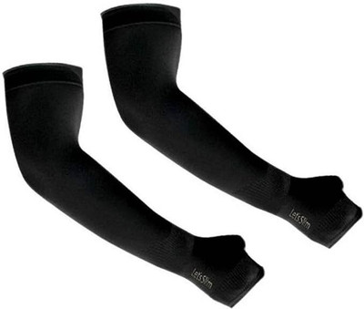 LA OTTER Cotton Arm Sleeve For Men & Women(Free, Black)