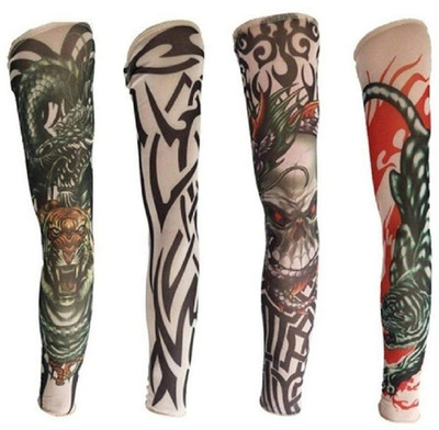 Jully Nylon Arm Sleeve For Men & Women With Tattoo(L, Multicolor)