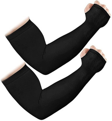 NKPR Polyester Arm Sleeve For Men & Women(Free, Black)