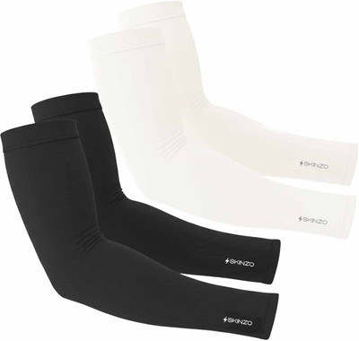 SKINZO Cotton Arm Sleeve For Men & Women(Free, White, Black)