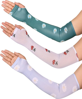 LOOM LEGACY Nylon Arm Sleeve For Men & Women(Free, Green, Grey, White)