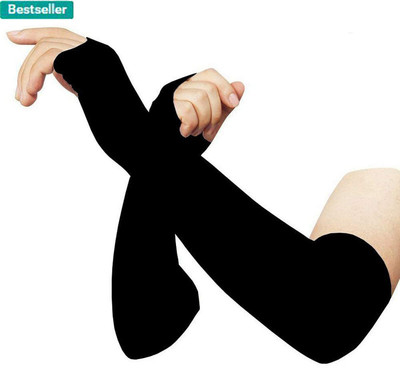 MSR STORE Cotton Arm Sleeve For Boys & Girls(Free, Black)