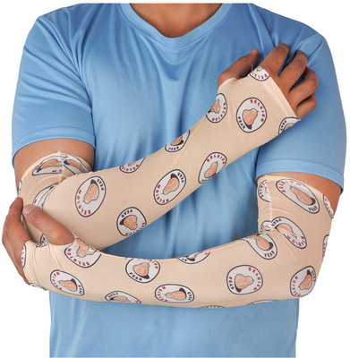 MIKONIKO Polyester Arm Sleeve For Men & Women(Free, Beige)