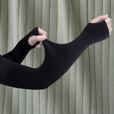 MODAROCK Polyester Arm Sleeve For Men & Women(Free, Black)