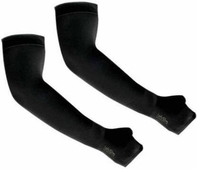 GOSHIV Nylon, Cotton Arm Sleeve For Men & Women(Free, Black)