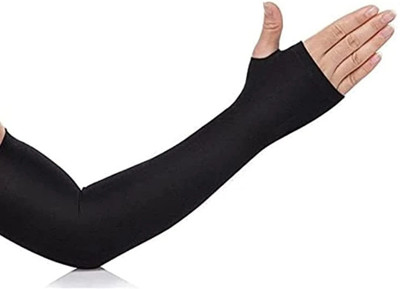 HOUSE OF COMMON Trending Popular Sun UV Protection Arm Sleeves for Men Women Gloves Driving Gloves(Black)