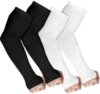 Kolva Cotton Arm Sleeve For Men & Women(Free, Black, Grey)