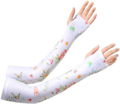 MOMISY Polyester Arm Sleeve For Women(Free, White)