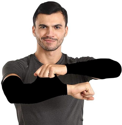 Aryan Hosiery Silk Arm Sleeve For Men & Women(Free, Black)