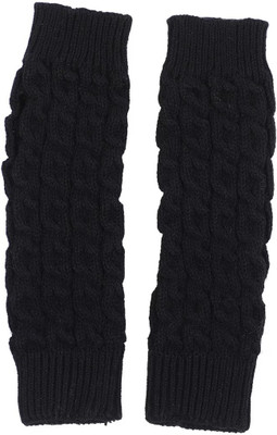 VR Designers Wool Arm Sleeve For Women(Free, Black)