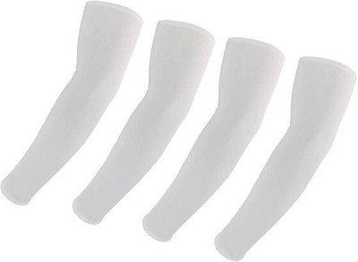 araanshi Cotton Arm Sleeve For Men & Women(Free, White)