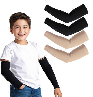 Jimmox Nylon Arm Sleeve For Boys & Girls(Free, Black, Beige)