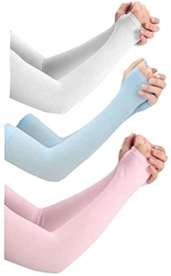 Fashionon Cotton Arm Sleeve For Men & Women(Free, White, Pink, Blue)