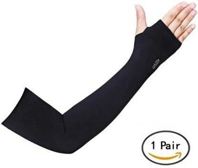 EXITANCE Nylon Arm Sleeve For Men & Women(Free, Black)
