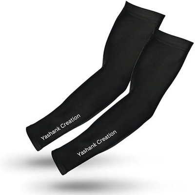 Yashank Creation Cotton, Nylon Arm Sleeve For Men & Women(M, Black)