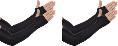 Adnate Cotton Arm Sleeve For Boys(Free, Black)