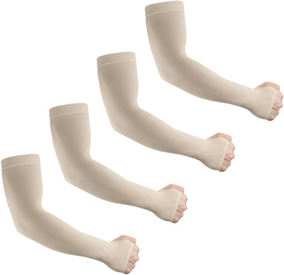 gustave Nylon Arm Sleeve For Men & Women(Free, Beige)