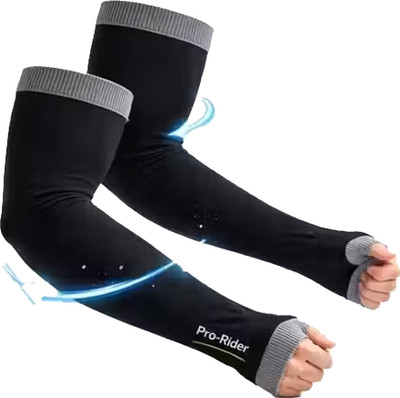 SINGH'S COLLECTION Nylon Arm Sleeve For Men & Women With Tattoo(Free, Black)
