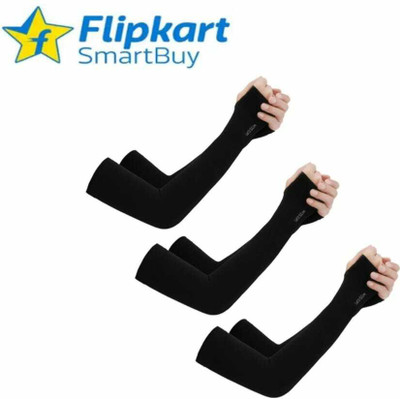 JD DASSSON Nylon Arm Sleeve For Men & Women(Free, Black)
