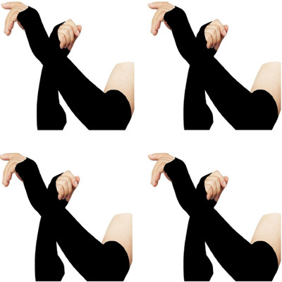 NJ FITTO lets slim cool summer sports sleeves for men and women for driving and riding Cycling Gloves(Black-4)