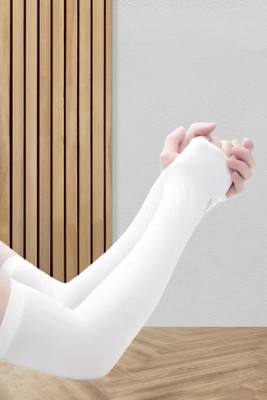 CLOSTIFY Cotton Arm Sleeve For Boys & Girls(Free, White)