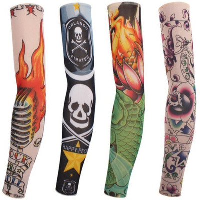 JusAwesm Nylon Arm Sleeve For Boys With Tattoo(Free, Multicolor)