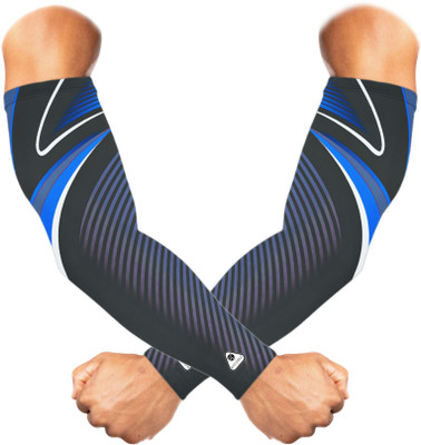 Rutcal Polyester, Nylon Arm Sleeve For Men & Women(Free, Blue)
