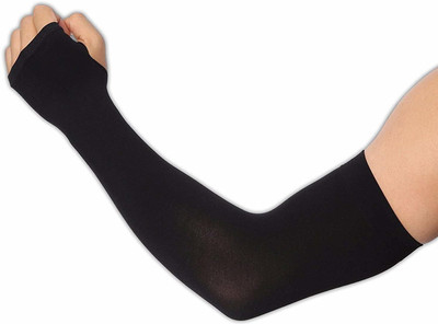 JusAwesm Nylon Arm Sleeve For Women(XXL, Black)