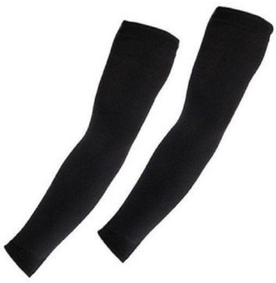 Adnate Nylon Arm Sleeve For Men & Women(XXL, Black)