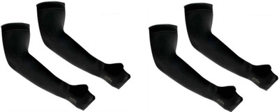 Manu Hut Polyester Arm Sleeve For Men & Women(Free, Black)