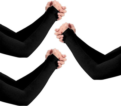 HOSVIN Cotton Arm Sleeve For Men & Women(Free, Black)
