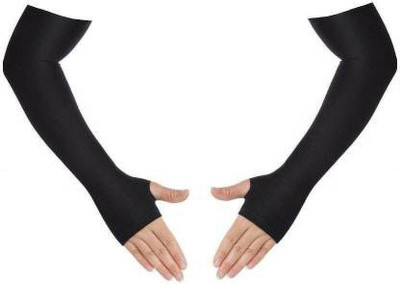 Ayusman Retail Cotton Arm Sleeve For Men & Women(Free, Black)