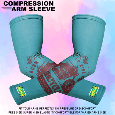 Infigo Polyester Arm Sleeve For Men & Women With Tattoo(Free, Green)
