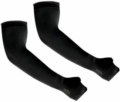 MUNTUN Nylon Arm Sleeve For Men & Women(Free, Black)